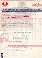 67- STRASBOURG - MEINAU- FACTURE ADOLPHE ANCEL- FABRIQUE ALSACIENNE PRODUITS ALIMENTAIRES-PUDDING ANCELLY-SUCRE-1938 - Petits Métiers
