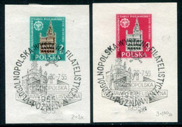 POLAND 1955 Poznan Philatelic Exhibition Blocks Used.  Michel Block 15-16 - Blocks & Sheetlets & Panes