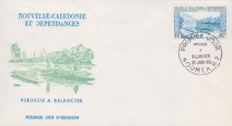 Enveloppe  FDC  1er   Jour   NOUVELLE CALEDONIE    Pirogue  à   Balancier    1980 - FDC