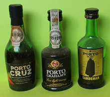 Lot 3 MIGNONNETTES - Porto CRUZ GRAHAM'S SANDEMAN -Apéritif Alcool Liqueur-Années 80 Pour Collection Non Buvable /06 - Miniatures