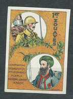 VIGNETTE DELANDRE FRANCE - 1er Regiment De Zouaves - WWI - WW1 Poster Stamp Cinderella 1914 1918 War - Rode Kruis