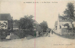 CPA 78 Yvelines Le Perray La Rue Verte La Croix - Cycliste Seine Et Oise - Le Perray En Yvelines