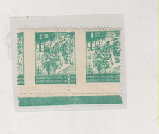 YUGOSLAVIA Partisans 1 Din  Perforation Error  Pair  MNH - Unused Stamps