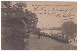 (78) 114, Médan, Bourdier, La Seine Et Le Port Du Moulin Rouge, Dos Non Divisé, Voyagée En 1902, TB - Medan