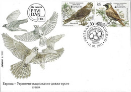 SERBIA /SERBIEN /SRBIJA /SERBIE -EUROPA 2021 -ENDANGERED NATIONAL WILDLIFE"-  FDC De La SERIE -N - 2021