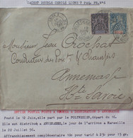 A439 - POSTE MARITIME - 1896 - ✉️ NOUMEA (Nelle CALEDONIE) à ANNEMASSE (Haute Savoie)  ➤➤➤ Voir Info Ci-dessous - Posta Marittima