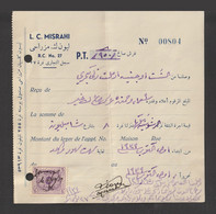 Egypt - 1939 - RARE - Vintage Document - Receipt - ( L. C. MISRAHI ) - As Scan - Cartas
