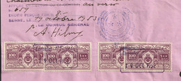 Egypt - 1953 - RARE - Vintage Revenue - Confederation Suisse - ( 100m - Royal Crest Issue ) - As Scan - Brieven En Documenten