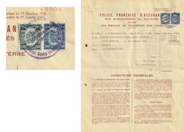 Egypt - 1955 - RARE - Vintage Revenue - French Insurance Police - ( 30-50m - First Bilingual Issue ) - As Scan - Cartas & Documentos