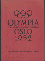 Sammelalbum 50 Bilder, Olympia VI. Winterspiele Oslo 1952, Skispringen, Eishockey, Eiskunstlauf, Bob - Sammelbilderalben & Katalogue