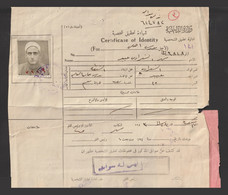 Egypt - 1943 - RARE - Vintage Document - Ministry Of Interior - Certificate Of Identity - Cartas