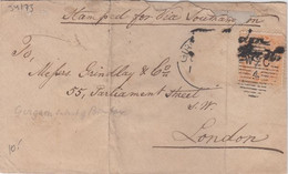 1875  QV  12A  Franked Cover 1 Stamp Removed  GIRGAUM Bombay  W C / 4  Local Canc To London   #  26228 D  Inde  Indien - 1854 Compañia Británica De Las Indias