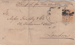 1875  QV  12A  Franked Cover 1 Stamp Removed  GIRGAUM Bombay  W C / 4  Local Canc To London   #  26228 D  Inde  Indien - 1854 Compagnie Des Indes