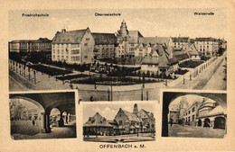 Offenbach Am Main, Mehrbild-AK Mit Friedrichschule, Oberrealscvhule Und Waldstraße, Um 1920/30 - Offenbach