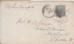 1871  QV  6A 8 Pies  Rate Franked Cover LONDON PAID Bombay  To London  #  28979 D  Inde  Indien - 1854 Compañia Británica De Las Indias