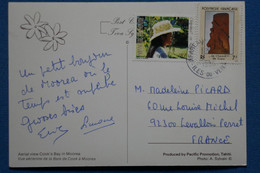 W8 POLYNESIE FRANCAISE BELLE CARTE 1986 MOOREA POUR LEVALLOIS PARIS  + AFFRANCH. PLAISANT - Cartas & Documentos