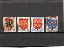 FRANCE    1944  Y.T. N° 602  à  605   Oblitéré - 1941-66 Coat Of Arms And Heraldry