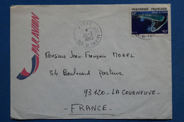 W7 POLYNESIE FRANCAISE BELLE LETTRE   1984 PIRAE   POUR LA COURNEUVE   + AFFRANCH. PLAISANT - Cartas & Documentos