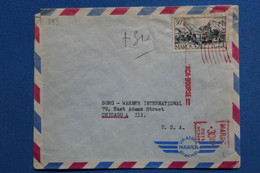 W7 MAROC  BELLE  LETTRE    1952   POUR CHICAGO USA    + AFFRANCH. PLAISANT - Brieven En Documenten