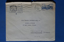 W7 MAROC  BELLE  LETTRE    1951   POUR CHICAGO USA    + AFFRANCH. PLAISANT - Storia Postale