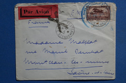 W7 MAROC  BELLE   LETTRE FM RARE    1931  POUR MONCEAUX LES MINES + CACHET BLEUS  + AFFRANCH. PLAISANT - Covers & Documents