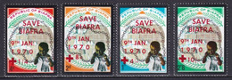 BIAFRA  - 1970 - DERNIERE SERIE NON EMISE "CROIX-ROUGE" JUSTE AVANT LA CHUTE DU REGIME. - Africa (Other)