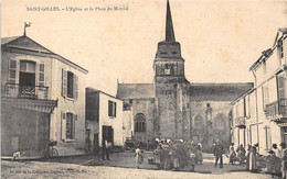 85-SAINT-GILLES-CROIX-DE-VIE- L'EGLISE ET LA PLACE DU MARCHE - Saint Gilles Croix De Vie