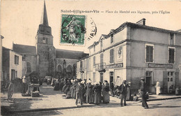 85-SAINT-GILLES-CROIX-DE-VIE- PLACE DU MARCHE AUX LEGUMES , PRES L'EGLISE - Saint Gilles Croix De Vie