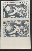 POLYNESIE - N°12 X2 ** (1958) Droits De L'homme - NON DENTELE - - Non Dentelés, épreuves & Variétés