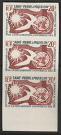 Saint Pierre Et Miquelon - N°358 X3 ** (1958) Droits De L'homme - NON DENTELE - - Non Dentelés, épreuves & Variétés