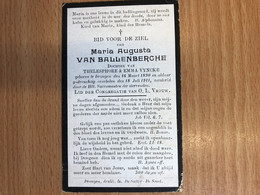 Maria Augusta Van Ballebberghe Dochter Thelesphore En Emma Vyncke *1890 Drongen +1911 Drongen Lid Congregatie OLVrouw - Overlijden