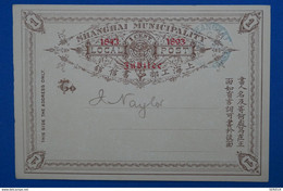 U12 CHINA BELLE CARTE VERY RARE 1893 JUBILEE CHINE POST LOCAL SHANGHAI MUNICIPALITY - 1912-1949 République