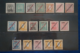 (T3) Portugal - 1892 D. Luis Provisório Surcharged Complete Set - Af. 80 To 97 (MH/ MNG) - Ungebraucht