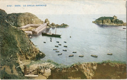 Ship Outside Le Creux Harbour,Sark (Photochrom-Celesque Series) - Sark