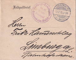 ALLEMAGNE 1915 LETTRE EN FELDPOST  DE GONSENHEIM - Storia Postale