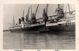 TIMGAD * Carte Photo * Bateau Cargo Paquebot Commerce Marine Marchande ? Compagnie Générale Transatlantique CGT - Commerce