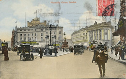 London Picadilly Circus Taxi  Hand Colored - Piccadilly Circus