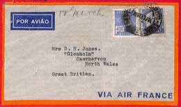 Aa3585 - BRAZIL - POSTAL HISTORY - AIRMAIL COVER To Wales GB Via AIR FRANCE 1938 - Airmail (Private Companies)