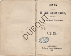 ROESELARE Leven Heilige Coleta - Kanunnik Tanghe - Drukkerij Vanhee 1857 (N793) - Antique