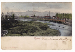 Carte Postale 1904 Type Blanc 5 Centimes Tarbes Hautes-Pyrénées Bordeaux Gironde Tannerie Adour Tanneur Cuir - 1900-29 Blanc