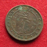 Sri Lanka Ceylon 1 Cent 1926  Wºº - Sri Lanka