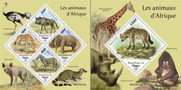 Niger 2021, Animals, Giraffes, 4val In BF +BF - Giraffes