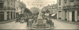 Lorient Le Cours De La Bove Le Théatre La Statue De Victor Massé 1903 Très Animée Carte Lettre Panorama  11x28cm - Lorient