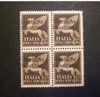 ITALIA OCCUPAZIONE TEDESCA A ZARA 1943 POSTA AEREA 50 CENT X 4   MNH - Duitse Bez.: Zara