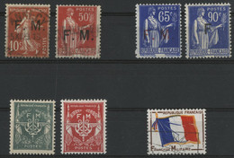 FRANCHISE MILITAIRE N° 5 + 7 + 8 + 10 + 11 + 12 + 13 (voir Description) - Franchise Stamps
