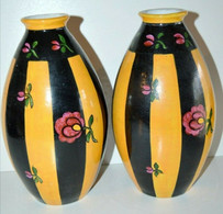 BELLE PAIRE De GRANDS VASES ART DECO CERAMIQUE LA CHARENTAISE NO RENOLEAU 1930 COLLECTION DECO VITRINE - Angoulême/Le Renoleau (FRA)