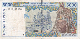 BILLETE DE COSTA DE MARFIL DE 5000 FRANCS DEL AÑO 1997 (BANKNOTE) - Elfenbeinküste (Côte D'Ivoire)