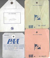 4-ETIQUETTES-BAGAGES-1955-Cie PAA/AIR FRANCE/2 UAT Brazzaville & Bangui-BE-RARE - Mondo