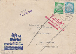 ALLEMAGNE  1941  LETTRE CENSUREE  Recule ! Trafic Postal Non Encore Autorisé (traduction) - Brieven En Documenten