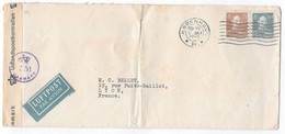 WW2 DENMARK 1945 Airmail Local Censored Cover Copenhague To FRANCE Lyon - MIT LUFTPOST PAR AVION DANMARK - Luftpost